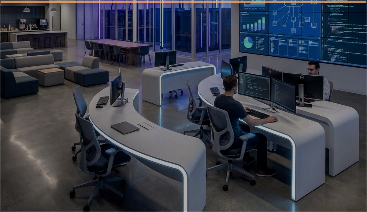 Analysts working in a security operations center